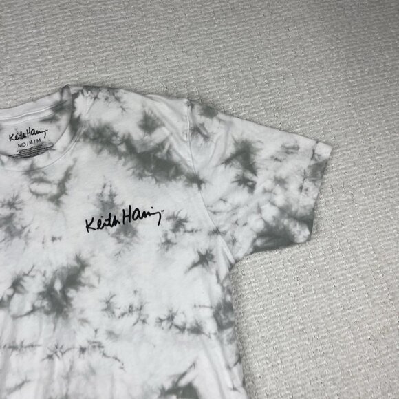 Keith Haring Graphic Gray Tie Dye T-Shirt Full Circle Dancing Graphic Size M - Picture 8 of 16
